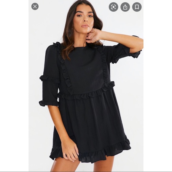 In The Style Dresses & Skirts - Lorna Luxe X In the Style -Black Ruffle Mini Dress